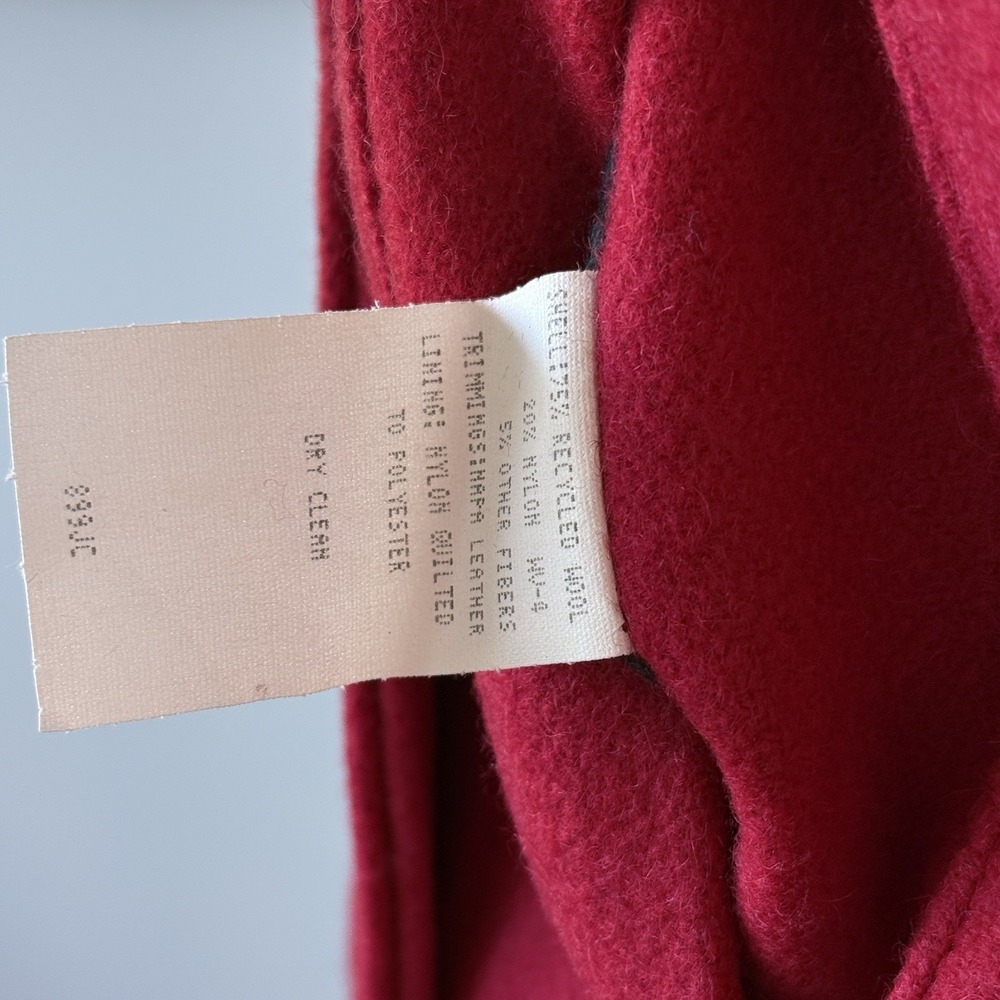 Vintage Holloway Red Wool Pea Coat Ladies Large Made in USA Quilted Lining - Picture 6 of 16